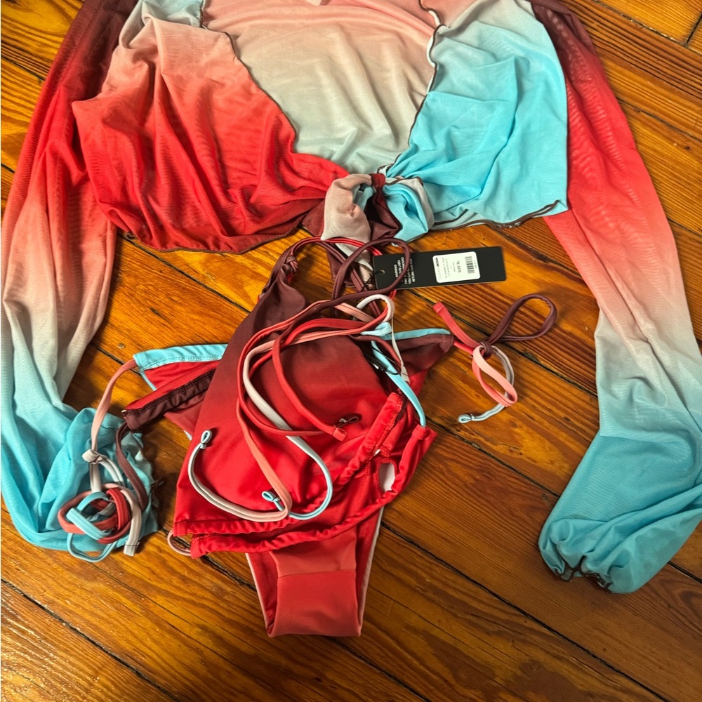 NWT Fashion Nova Sun-kissed In Ibiza 3 Piece Sunsuit - Picture 7 of 13